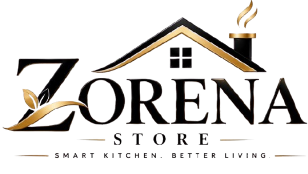 A digital logo for 'Zorena Store' featuring a stylized house icon with a chimney and a leaf motif on the letter 'Z', set against a solid white background.