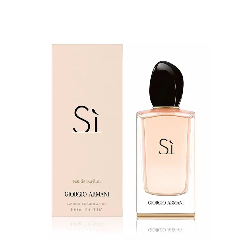 Giorgio Armani Si perfume bottle and packaging on a white background