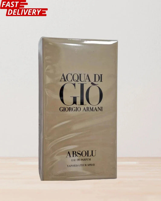 Giorgio Armani Acqua di Giò Absolu perfume packaging on a light background