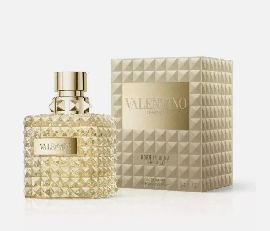 Valentino perfume bottle and packaging on a white background