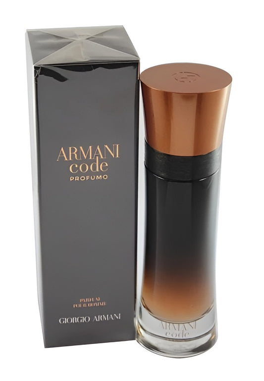 Armani Code perfume bottle and packaging on a white background